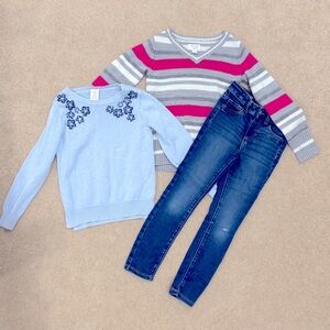 Size 6 girls lot sweaters and jeans